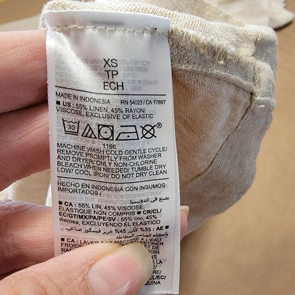 Old Navy Size XS Natural Linen Color, Fit & Flare Linen-Blend Midi Dress - Picture 11 of 13